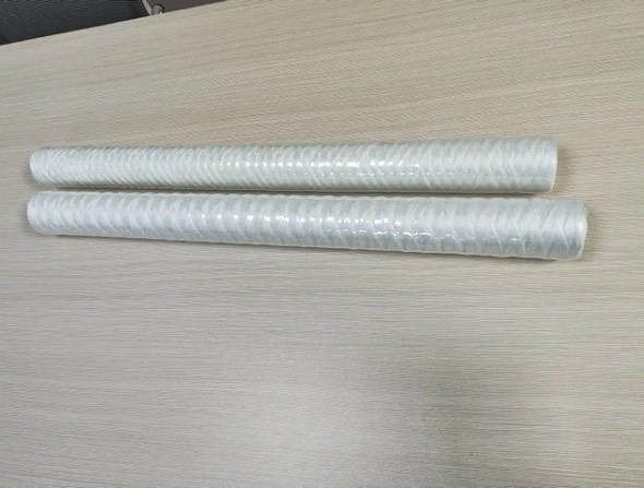 Venta en caliente Filtro de cartucho de herida de cuerda de vidrio de fibra usada con componentes centrales de elemento filtro Medio de filtro del motor